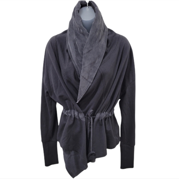 YFB Wrap‎ Fleece Chic Casual Dark Gray Jacket S NWT
